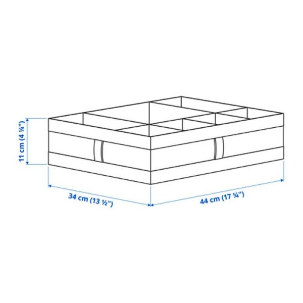 Skub kotak dengan kompartemen box sekat kain dalam lemari organizer lemari baju pakaian 44 x 34 x 11 cm