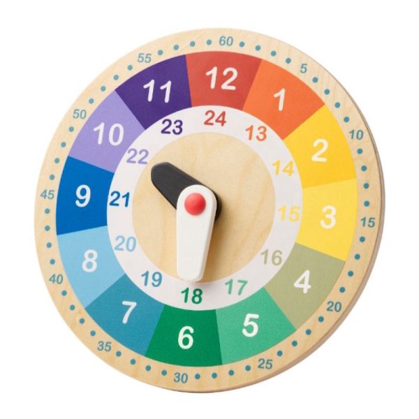 Underhalla jam kayu mainan anak sensory montesorri clock mainan edukasi jam D 25 cm