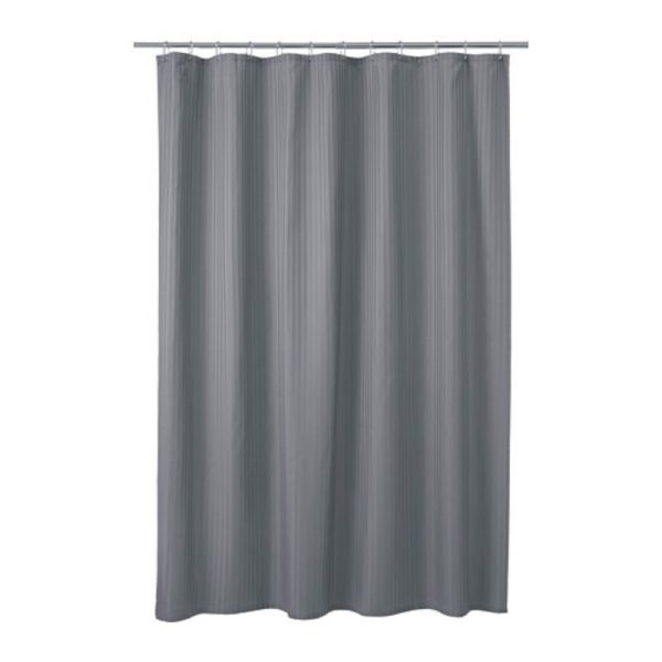 Tolfsen tirai shower kamar mandi curtain shower abu abu satin garis 180 x 200 cm