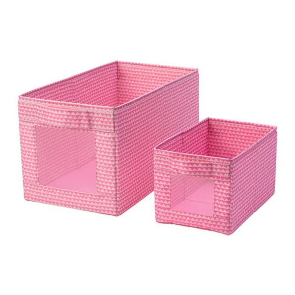 Upprymd kotak box kain penyimpanan dalam lemari organizer lemari baju 2 pc pink