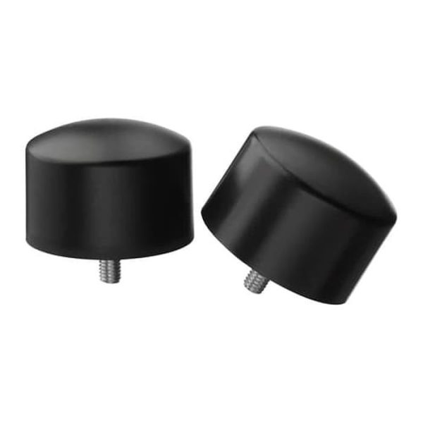 IKEA 2pc RAFFIG finial tiang gorden bulatan penutup rel tirai hordeng hitam end cap gorden