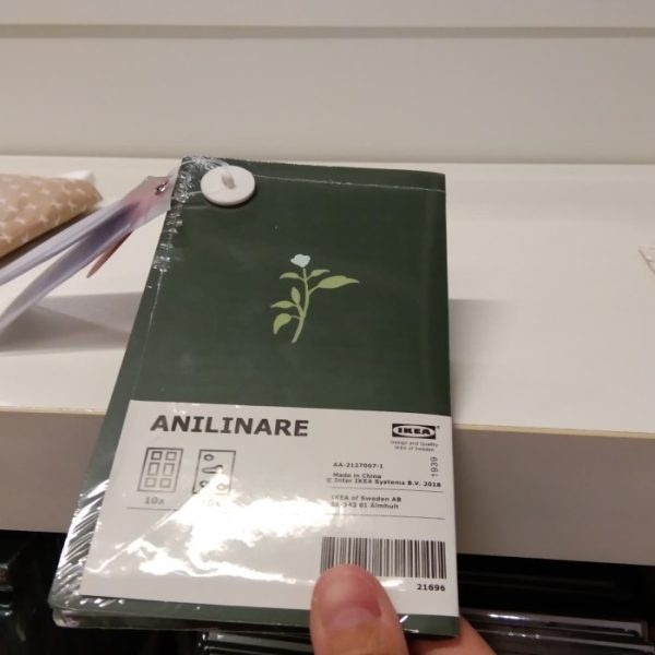 IKEA ANILINARE Anilinare Folder + Sticker Green Beige Floral Pattern 604.650.44