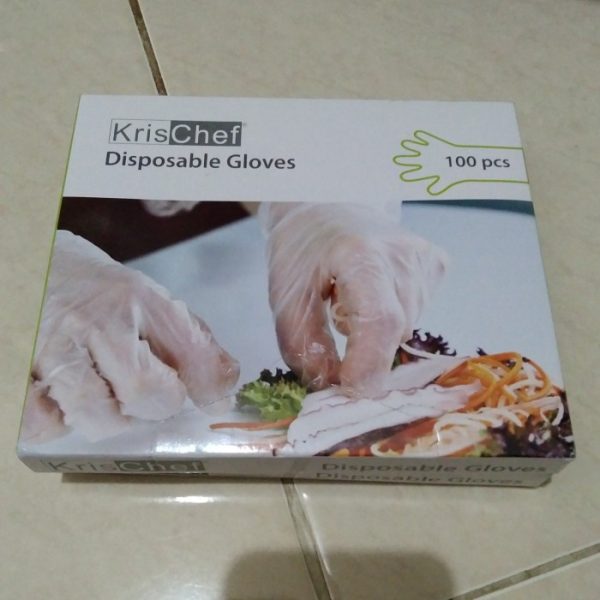 Krischef 100pc sarung tangan plastik disposable gloves higienis sarung tangan masak kue