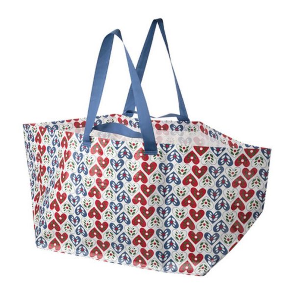 Vinterfint Tas kantong belanja reusable ukuran besar 71 L tote bag shopping laundry bag motif hati