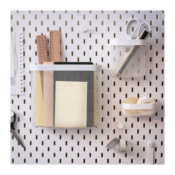 SKSD keranjang penyimpanan 3 pc organizer basket jaring pada papan pegboard papan berlubang workshop