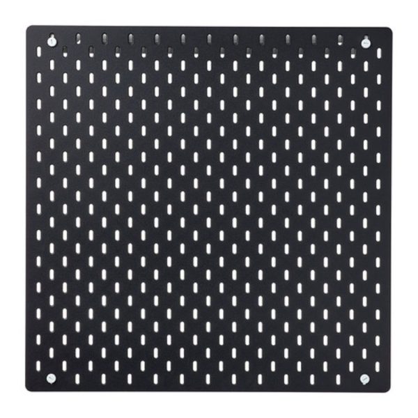 Skadisa papan pegboard papan berlubang hitam 56 x 56 cm workshop board