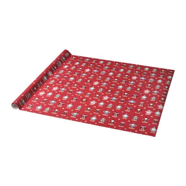 Vinterfint kertas kado merah pola natal christmas 3 meter x 0.7 meter wrapping paper rol