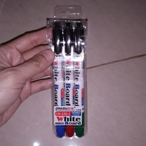 IKEA 3pc whiteboard spidol bolak balik 4 warna double colour