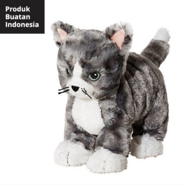 Lilleplutt boneka kucing kecil enak dipeluk abuabu cat soft doll boneka hadiah kado anak