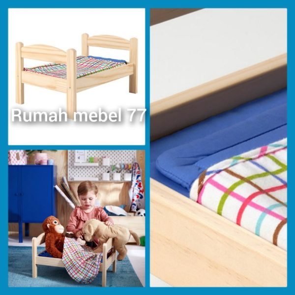 Duktig kasur ranjang boneka dengan sprei kasur mainan anak doll's bed