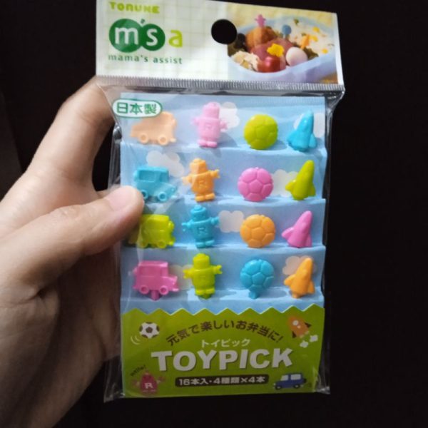 Torune toypick 16 pc food pick made in japan tusukan bento bekal anak sekolah bekal bento robot rocket pick