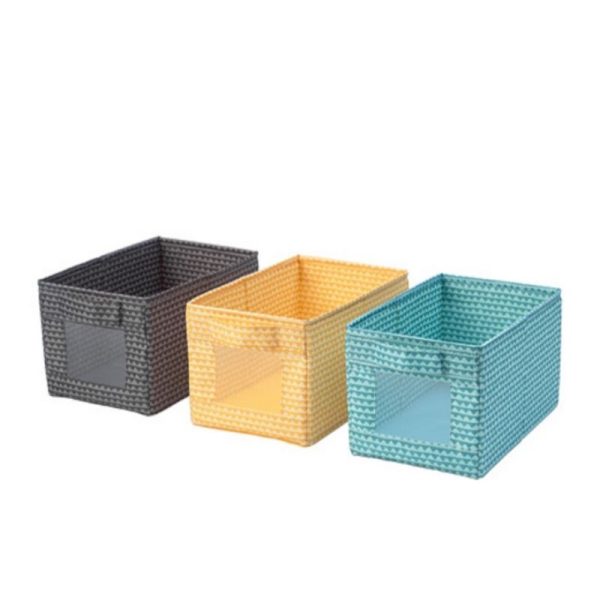 Upprymd box kain kotak kain dengan handle 3 pc 18 x 27 x 17 cm storage box organizer lemari baju pakaian