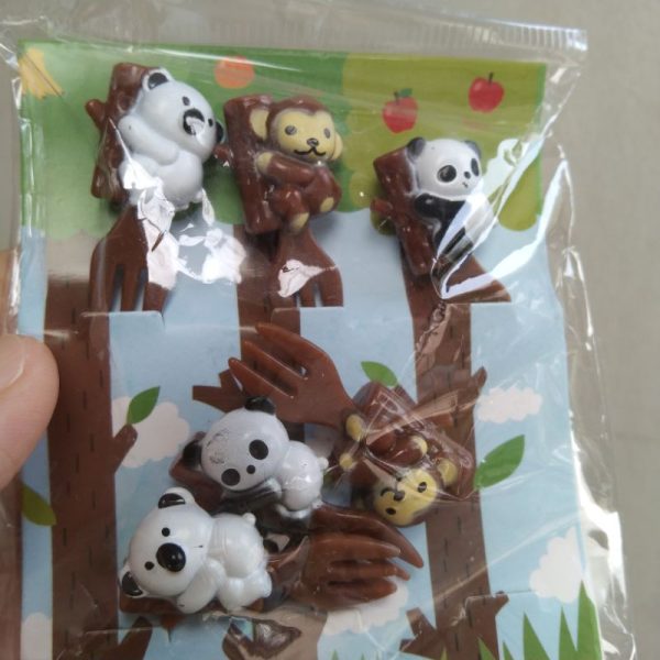 Torune Tusuk Bento Picks Garpu Buah Monyet Panda Koala isi 6 Pc