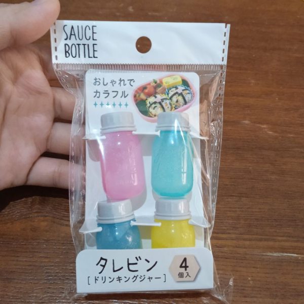 Botol saos mini bento untuk tomat kecop 4 pc dengan tutup putar bento bottle sauce bottle bekal anak