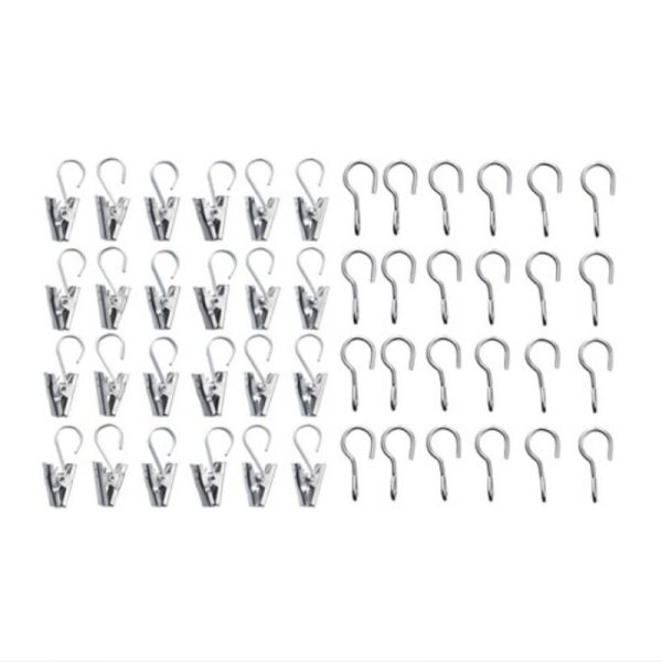 Riktig klip kait dan jepit gorden jendela hook tirai curtain hook with clip 24 pc