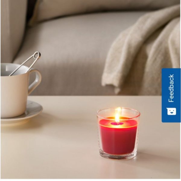 Sinnlig lilin wangi berries atau apel dalam gelas kaca 7.5cm aromatherapy candle scented candle