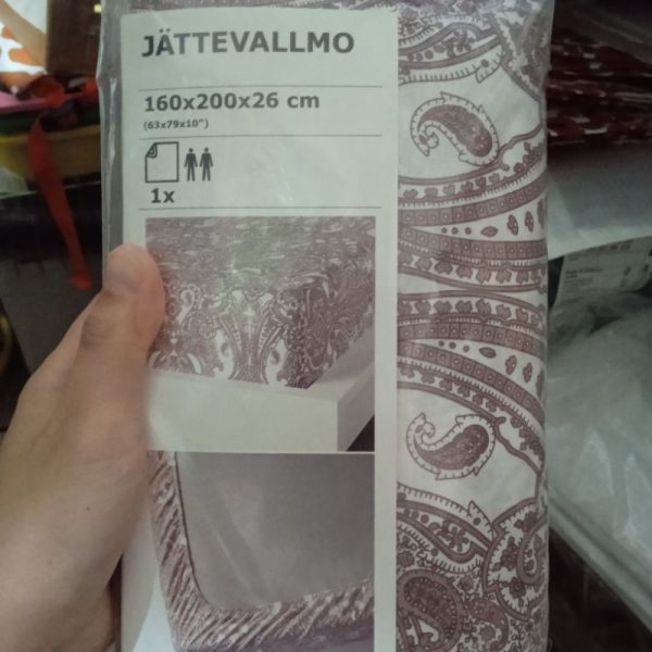 Jattevalmo sprei berkaret pink penutup ranjang 160 x 200 cm bahan katun