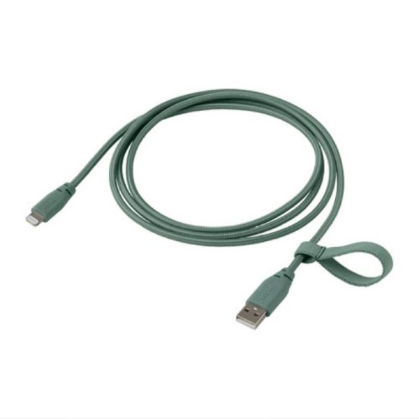 Lillhult kabel charger type a lightning charger hp MFi hijau 1.5 m