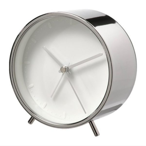 Mallhoppa jam beker weker alarm clock jam bangun pagi warna perak elegan D11cm