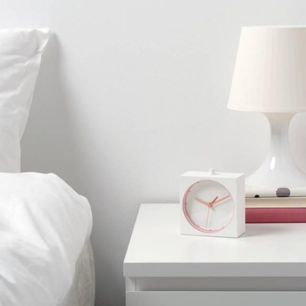 IKEA jam beker alarm bangun pagi alarm clock tanpa bunyi dg latar lampu LED 10x10cm - Image 2