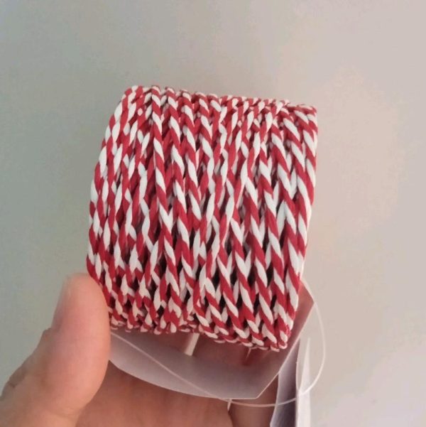 IKEA VINTER tali ikat  pita kado hadiah tali rami jute string bahan kertas 40m merah-putih - Image 2