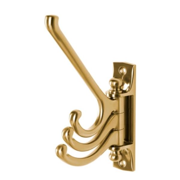 Ikea kampig 3 armed swivel hook brass colour pengait gantungan baju 3 kait putar gold kuningan