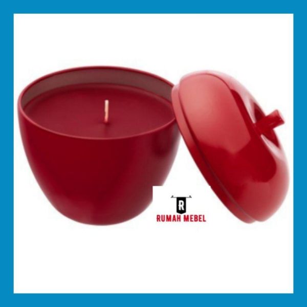 Lilin ikea wangi aroma kayu manis dalam kemasan apel merah scented candle  1pc - Image 2