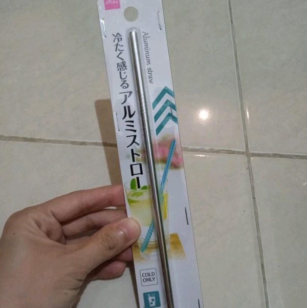 Daiso alumunium straw reusable untuk minuman dingin 1 pc