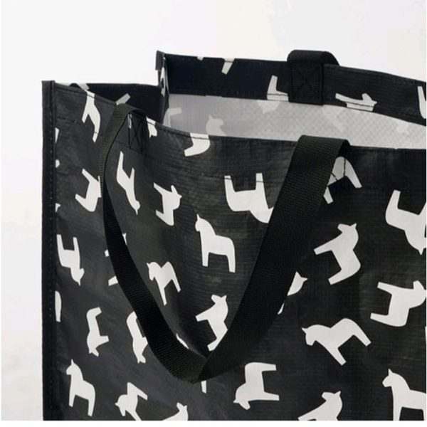 Ikea hastage tas kantong belanja laundry bag reusable agak tipis 38 x 15 x 42 cm hitam tote bag - Image 2