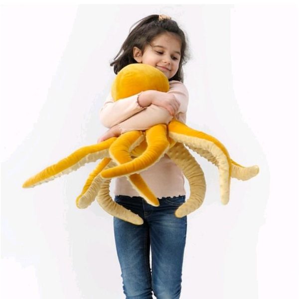 Ikea blavingad boneka gurita kuning 50 cm octopus soft doll boneka kado hadiah - Image 2