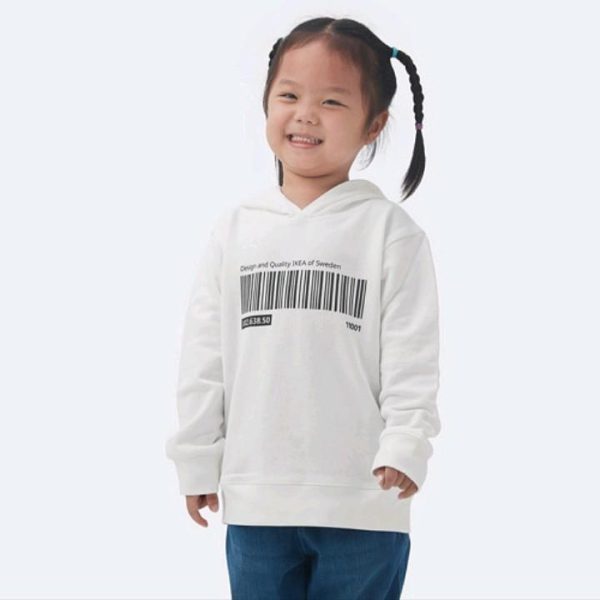 ikea eftertrada hoodie lengan panjang untuk anak anak bahan katun 120/128 baju dingin - Image 2