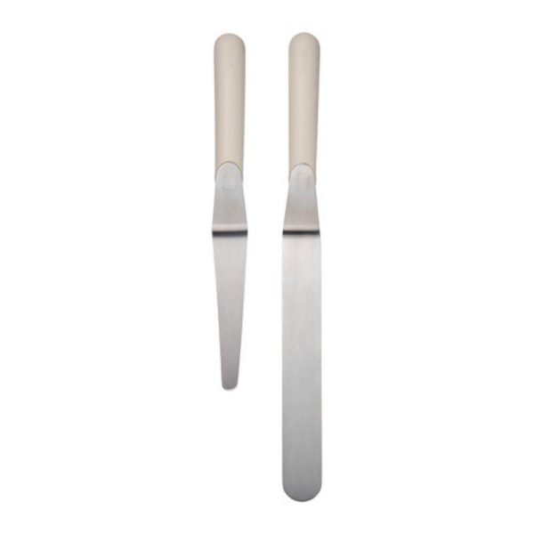 Offset spatula pisau perata cake icing spatula poles mentega kue cake set 2 pc - Image 2