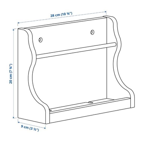 Ikea levla rak kecil aksesoris barang dengan pengait hook kayu pinus solid wall shelf with hook rak gantung penyimpanan kunci - Image 3