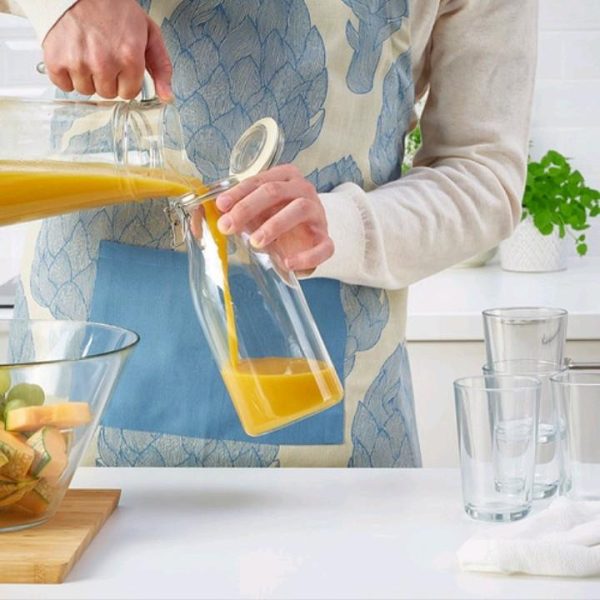 Ikea korken toples bentuk botol 1 L kedap udara stoples jar bottle untuk selai jus madu sereal Mantel - Image 2