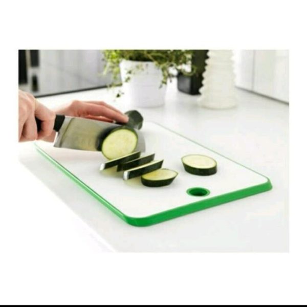 Ikea matlust talenan plastik tebal hijau putih 34 x 24 cm alas potong buah sayur daging chopping board - Image 2