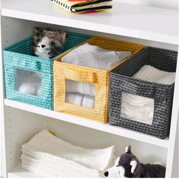 Ikea upprymd kotak kain penyimpanan dalam lemari baju pakaian organizer lemari storage box kain 3 pc - Image 2