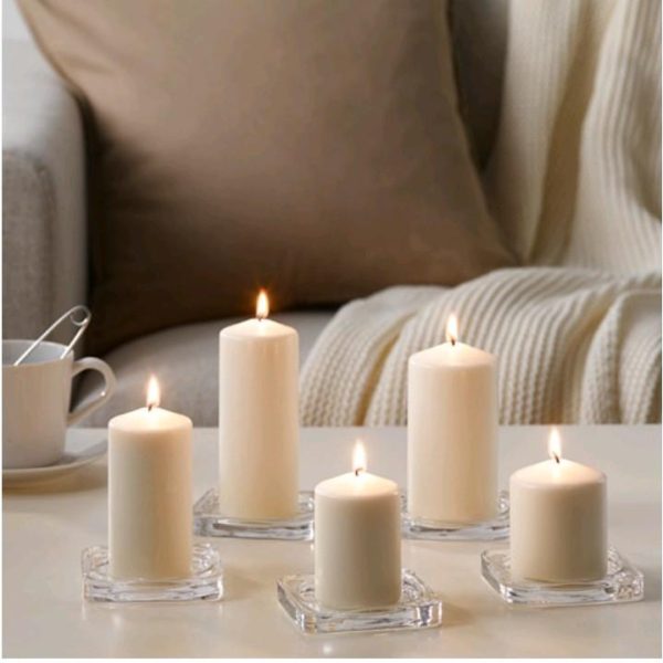 Fenomen lilin blok tanpa aroma 5 pc putih unscented blok candle - Image 2