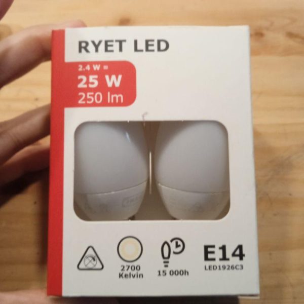 Ikea bola lampu e 14 set 2 pc bentuk oval 250 lm sinar kuning bulb lamp