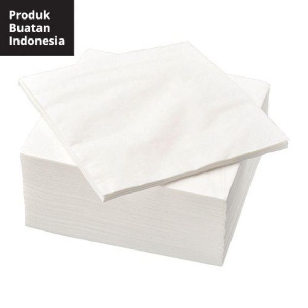 Fantastisk serbet kertas tisu makan tebal putih 3 ply white paper napkin 24 x 24 cm isi 50 p