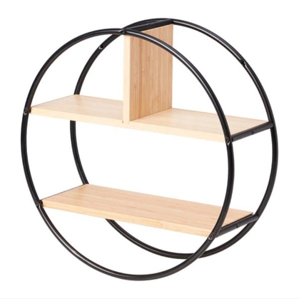 Ikea hedekas rak display bulat rak dinding wall shelf bahan baja bambu