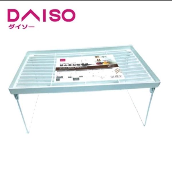 Daiso insert rak bumbu dapur rak lipat putih rak sisipan