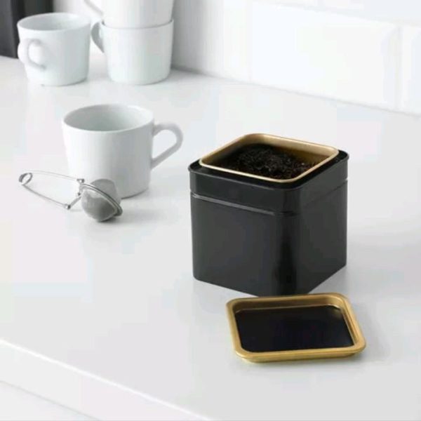 Ikea blomning kaleng penyimpanan kopi dan teh 10 x 10 x 10 cm tea coffee can - Image 2