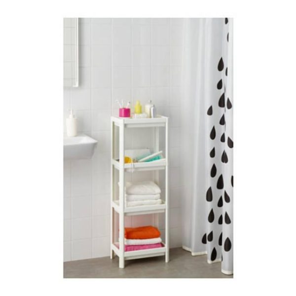 VESKEN unit rak rak penyimpanan dapur toilet 4 susun 36x23x100cm bahan plastik organizer dapur lemari - Image 2