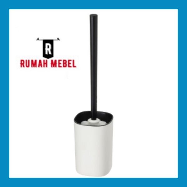 IKEA Storavan sikat toilet plus tempat hitam putih gagang panjang toilet brush T 37 cm