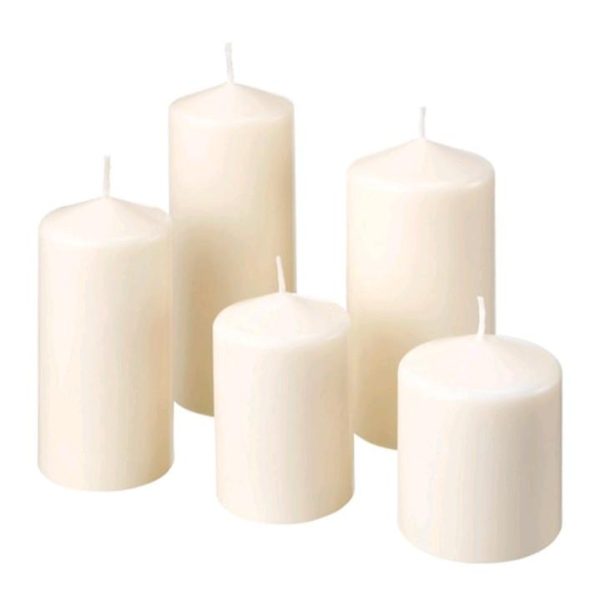 Fenomen lilin blok tanpa aroma 5 pc putih unscented blok candle