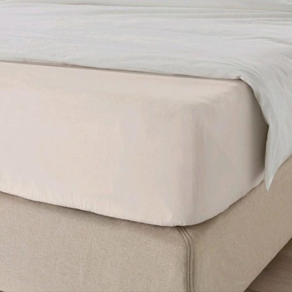 Ikea dvala sprei ranjang penutup kasur krem 180 x 200 cm seprai fitted sheet - Image 3