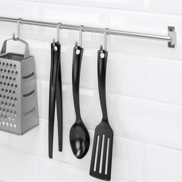 Ikea kungsfors rel dapur stainless steel 56 cm rak dinding gantung spatula ATK - Image 2