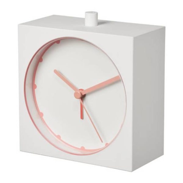 IKEA jam beker alarm bangun pagi alarm clock tanpa bunyi dg latar lampu LED 10x10cm