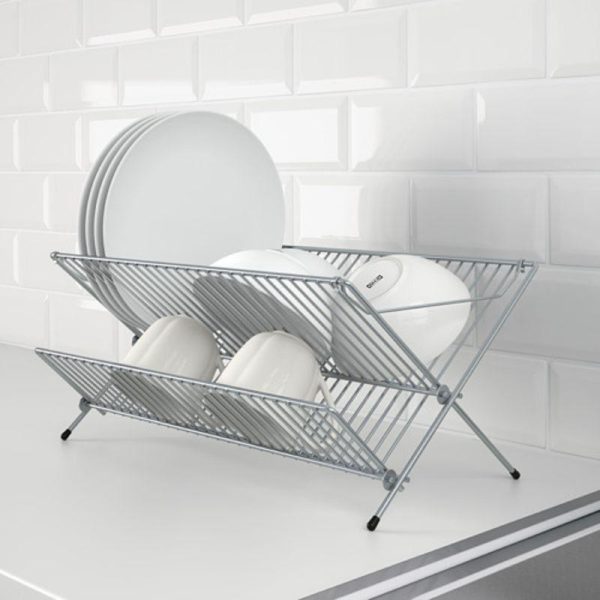 Ikea kvot rak pengering piring rak piring rak peniris piring dish drainer stainless steel - Image 3