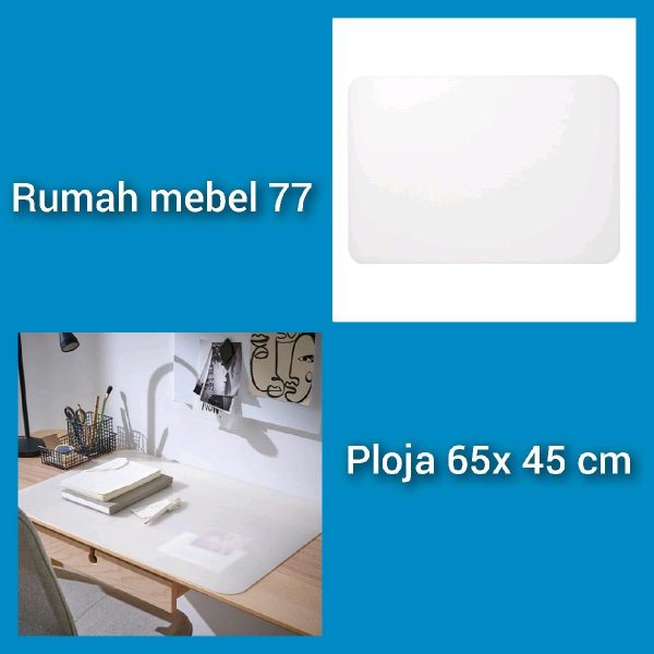 Ikea ploja desk pad alas pelindung meja putih buram 65 x 45 cm